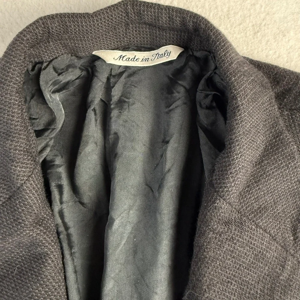 Luca Savoni Men's Charcoal Gray Textured Two Button Blazer Jacket Made in Italy